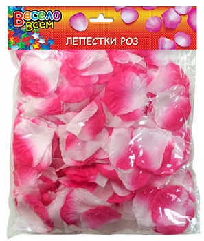 RP-015 Конфетти лепестки роз, белый/малиновый     