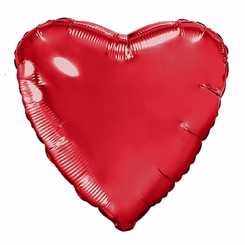 756256  шар надувной Мини сердце 9'/23 см., красный с клапаном