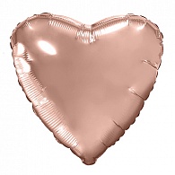 755587  шар надувной Мини сердце 9'/23 см., розовое золото с клапаном