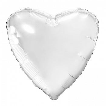 757215  шар надувной сердце 19' / белый блеск ( теперь артикул 757970)