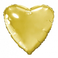 758137  Шар Сердце 19' / Светлое золото   